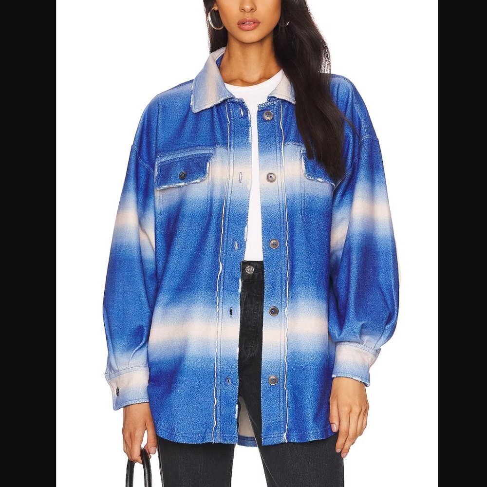 NWOT Free People Printed Ruby Jacket in Deep Sea Comb Size Medium